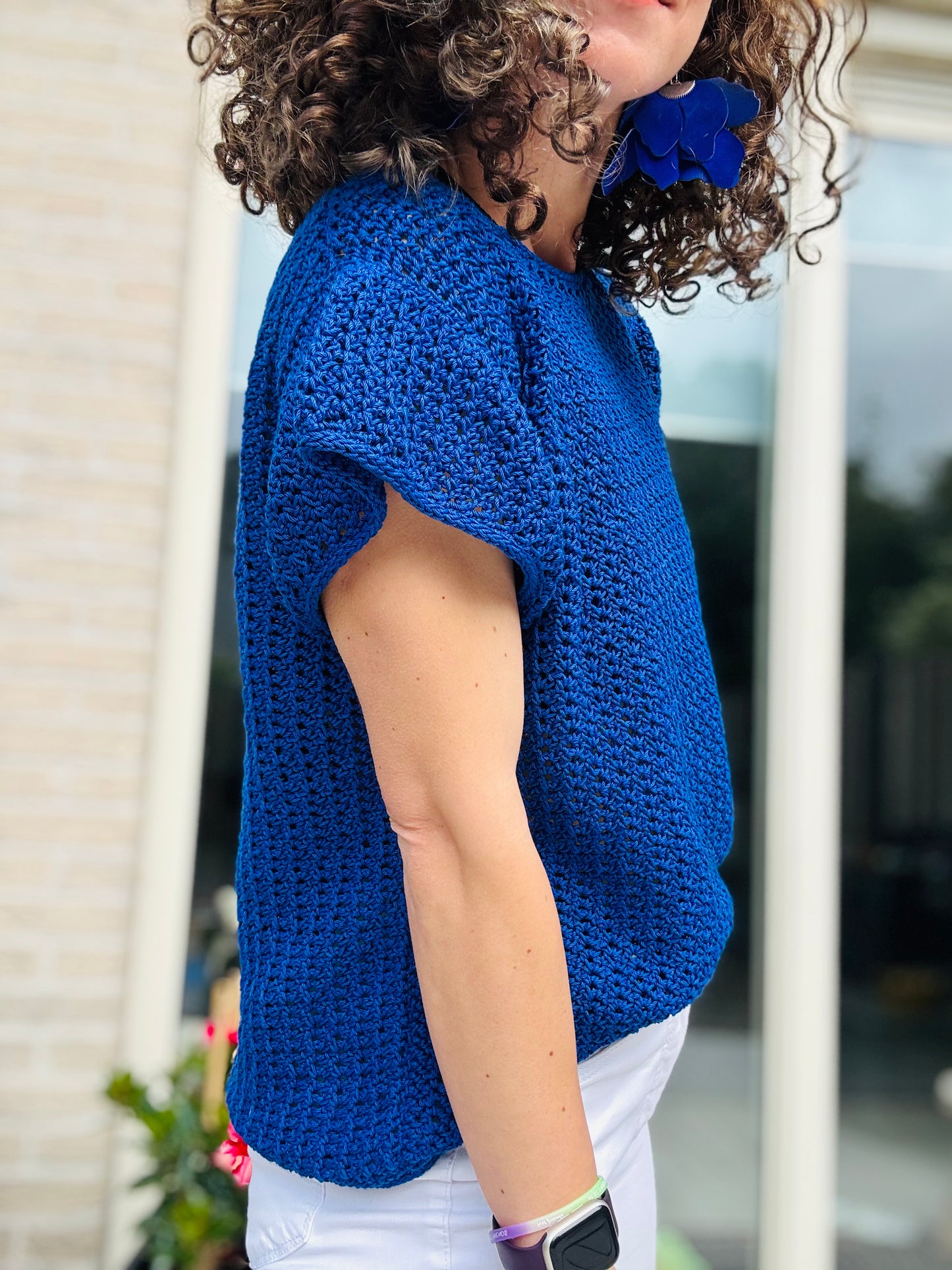 Chic Whimsy Blouse Crochet Pattern – Easy Fingering Weight Top with Ruffled Sleeves – Sizes XS–5XL – PDF Digital Download