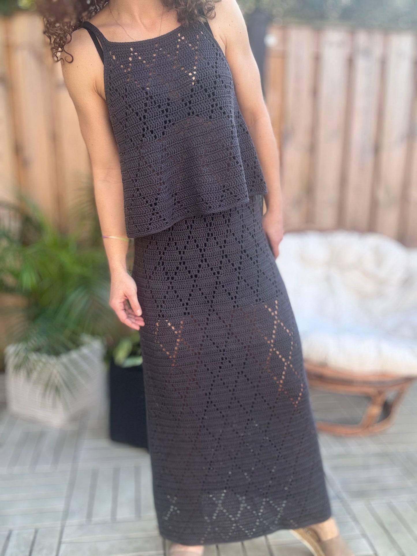 Evening Mist Set – Crochet Lace Top & Skirt Pattern Bundle (PDF)