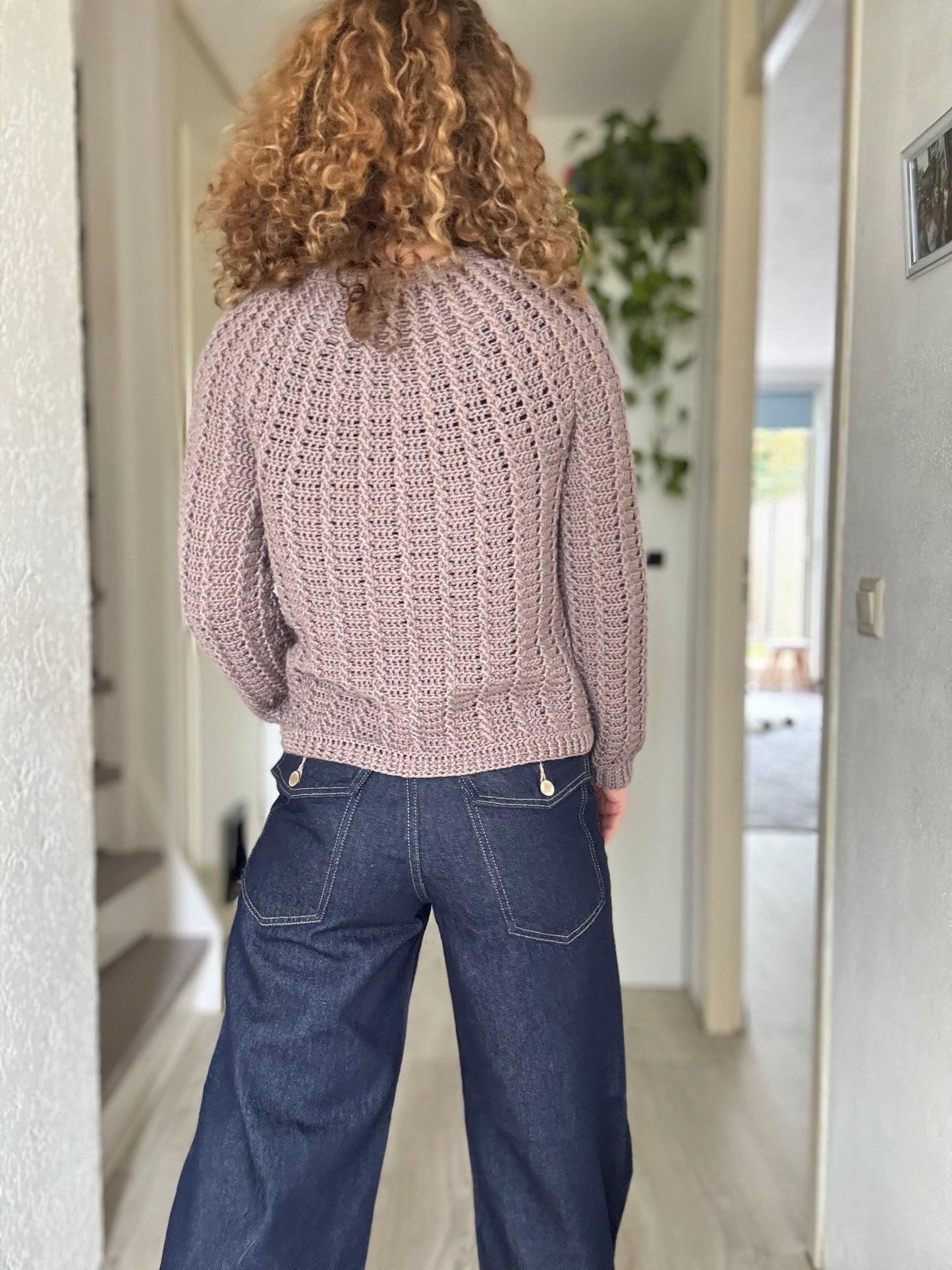 Aria Sweater Crochet Pattern | Top-Down Cable Sweater with Round Yoke & Anatomical Neckline | Digital PDF Pattern