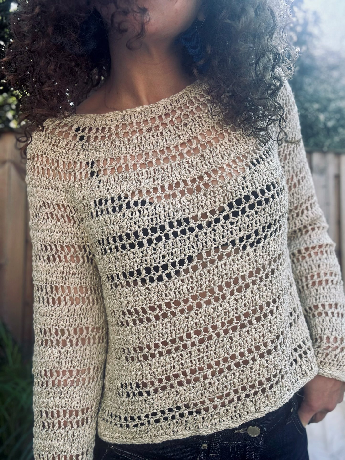 Morning Light Top – Crochet Pattern, Round Yoke Summer Top (PDF)