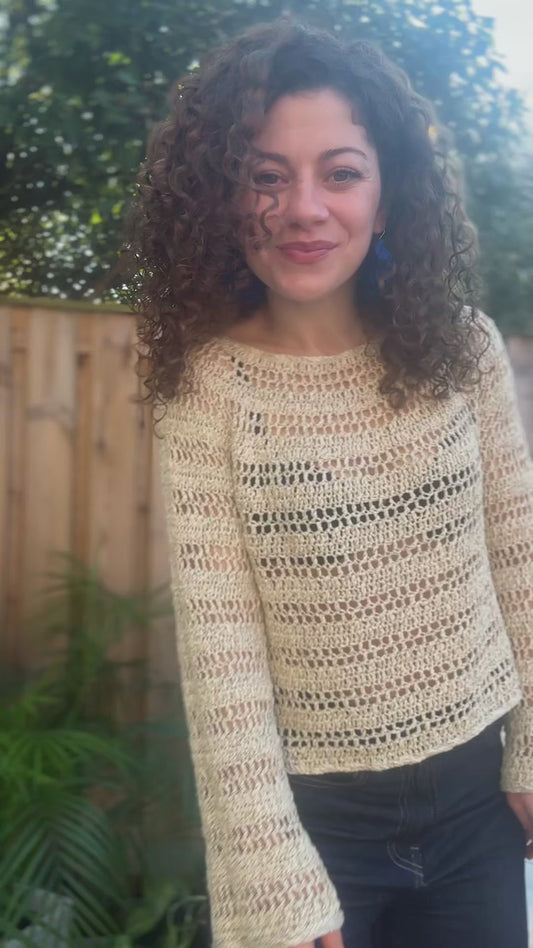 Morning Light Top – Crochet Pattern, Round Yoke Summer Top (PDF)